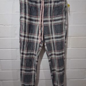 Pantalón Pijama Plush Cuadros Gris y Rosado – Mujer
