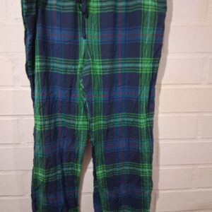 Pantalón Pijama Tartán a Cuadros Verde y Azul Marino – Mujer