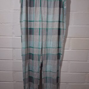 Pantalón Pijama Tartán a Cuadros Gris y Celeste – Mujer