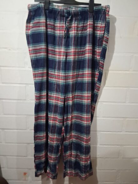 Pantalón Pijama Tartán a Cuadros Azul, Rojo y Blanco – Mujer