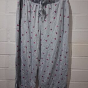 Pantalón Pijama Estampado de Corazones Gris Claro – Mujer