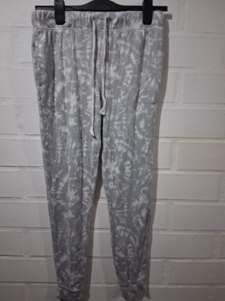 Pantalón Pijama Tie-Dye Gris y Blanco – Mujer