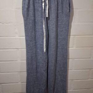 Pantalón Pijama Azul Melange con Vivo Blanco – Mujer