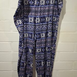 Pantalón Pijama Cortina Nórdica Copos de Nieve Azul – Mujer