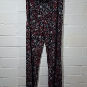 Pantalón Pijama Estampado Paisley Negro y Rojo – Mujer