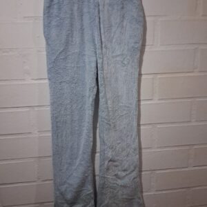 Pantalón Pijama de Plush Celeste Básico – Mujer