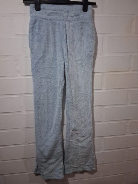 Pantalón Pijama de Plush Celeste Básico – Mujer