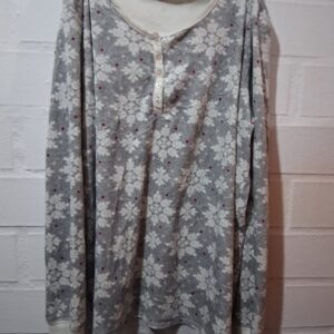 Polera Pijama Térmica Copos de Nieve Gris – Mujer
