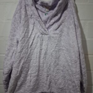 Polerón Pijama de Plush Labrado con Textura de Corazones Lila – Mujer