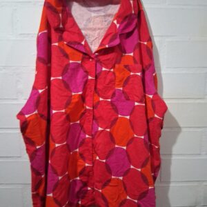 Camisa Pijama Estampado de Círculos Multicolor Retro – Mujer